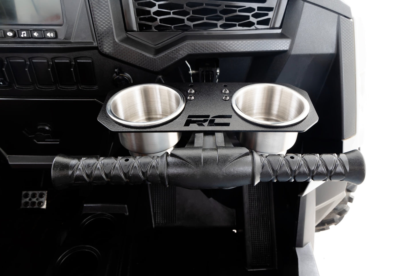 Passenger Grip Handle Dual Cup Holder | Polaris RZR Turbo R 4