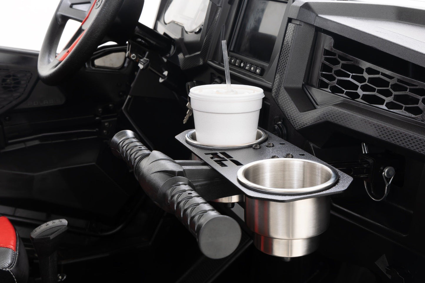 Passenger Grip Handle Dual Cup Holder | Polaris RZR Turbo R 4