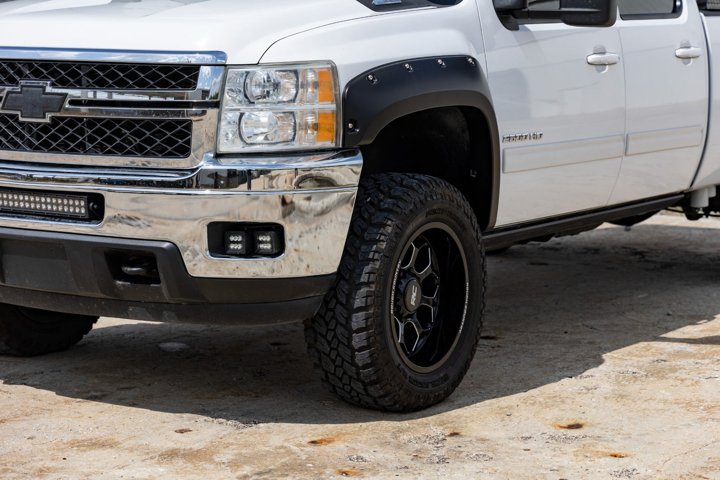 Pocket Fender Flares | 6'7" & 8' Bed | GIW Graystone | Chevy Silverado 1500/2500HD/3500HD (07-14)
