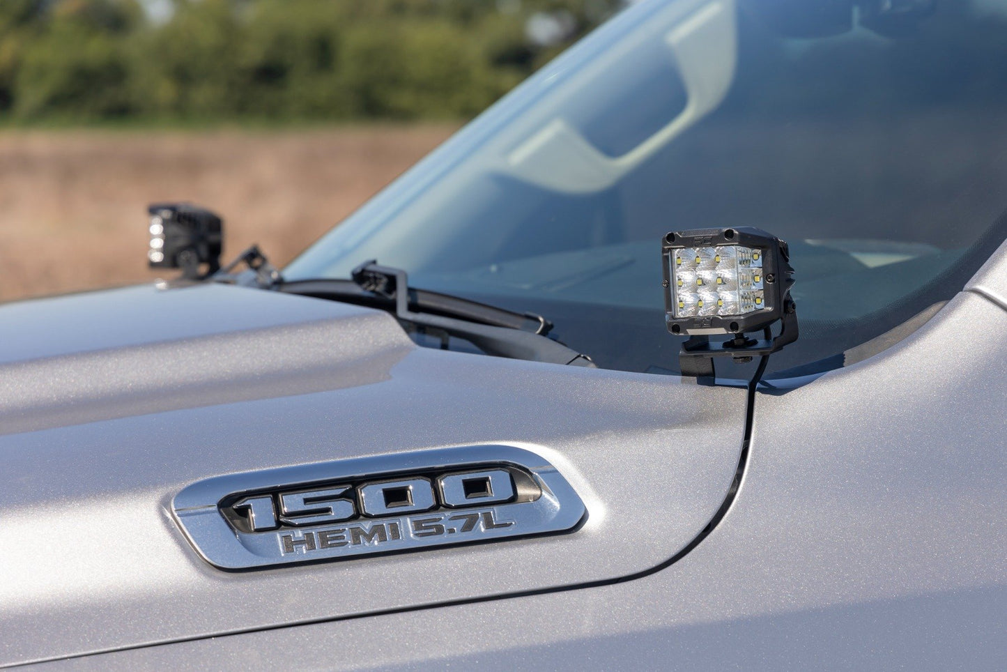 LED Light Kit | Ditch Mount | 2" Black Pair | Flood | Ram 1500 2WD/4WD (19-25)