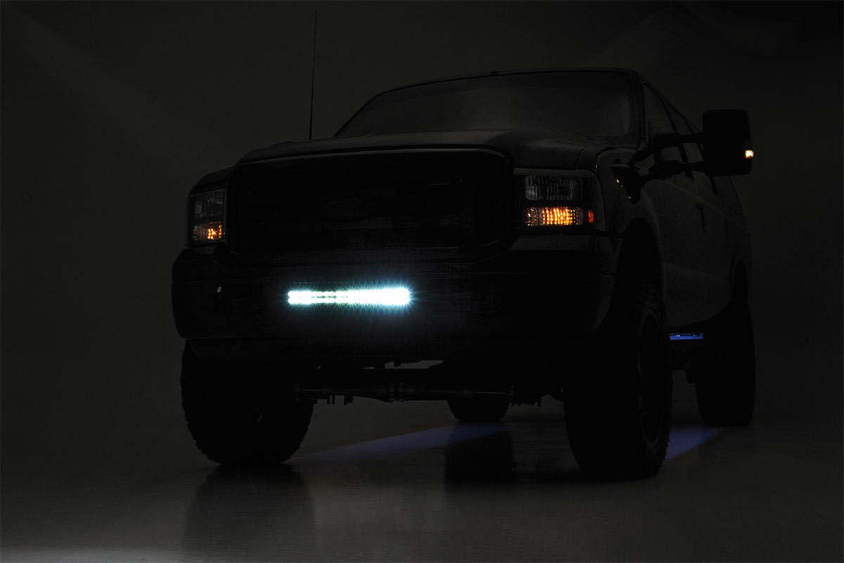 LED Light Kit | Bumper Mount | 20" Black Dual Row | Amber DRL | Ford F-250/F-350 Super Duty (05-07)