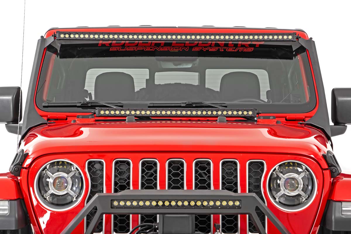 LED Light Kit | Windshield Mount | 50" BLK Dual Row | Jeep Gladiator JT/Wrangler JL (18-25)