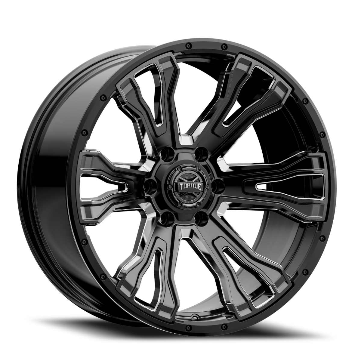 Torque Prime | Gloss Black w/Milled Accent | 20x9 | 6x5.5 | -12mm