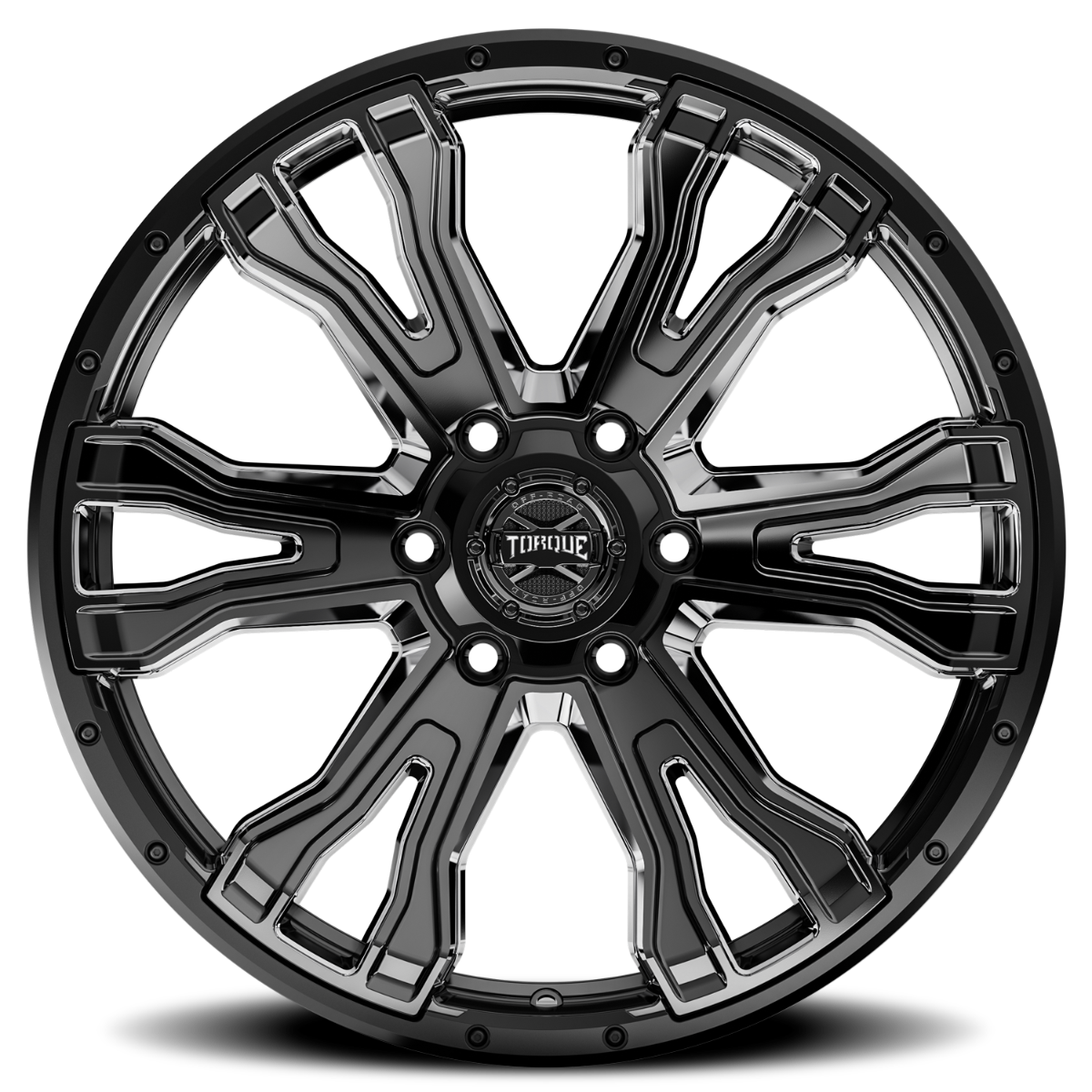 Torque Prime | Gloss Black w/Milled Accent | 20x9 | 6x5.5 | -12mm