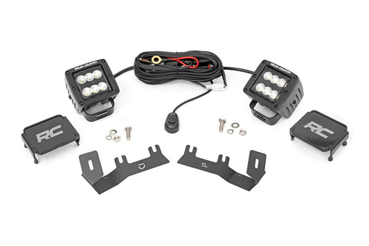 LED Ditch Light Kit | 2in Black Pair | Flood | Chevy/GMC 1500 (14-18 & Classic)