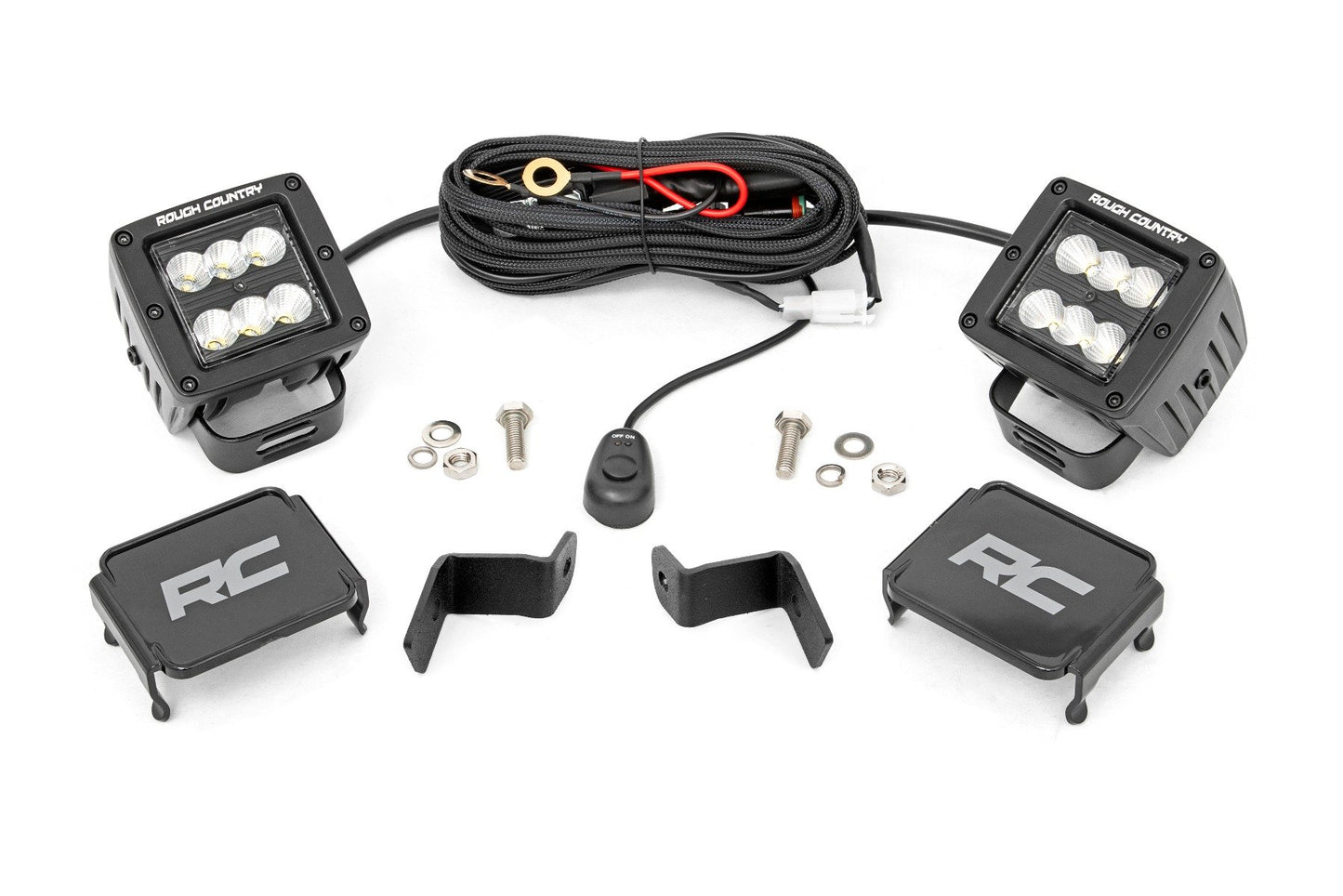 LED Light Kit | Ditch Mount | 2" Black Pair | Flood | Ford F-150 (15-25)/F-150 Lightning (22-24)