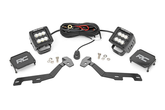 LED Light Kit | Ditch Mount | 2" Black Pair | Flood | Ram 1500 2WD/4WD (19-25)