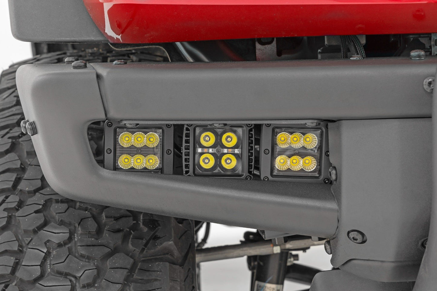 LED Light Kit | Fog Mount | Triple 2" Black Pair | White DRL | Ford Bronco (21-25)
