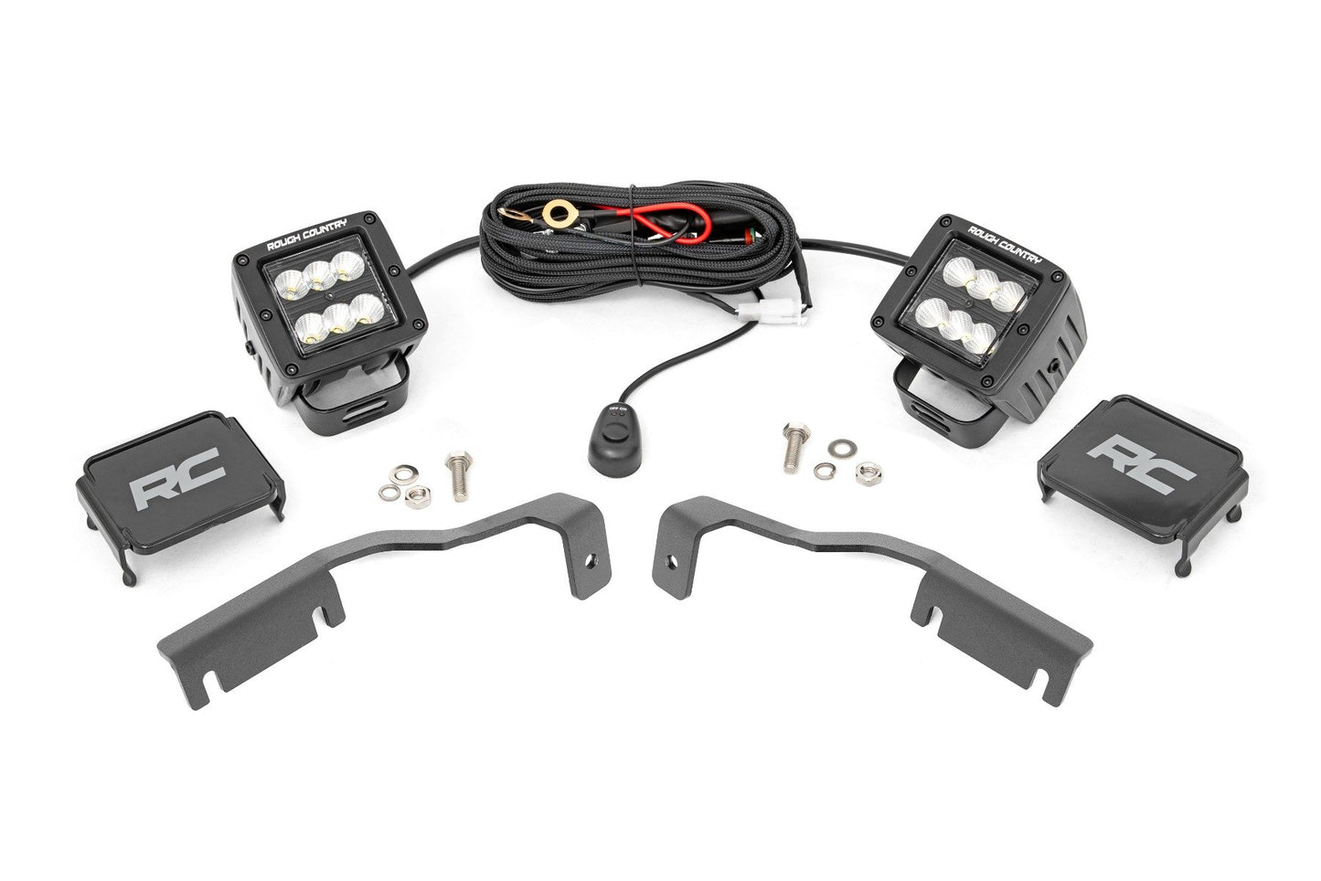 LED Light Kit | Ditch Mount | 2" Black Pair | Flood | Nissan Frontier (22-24)