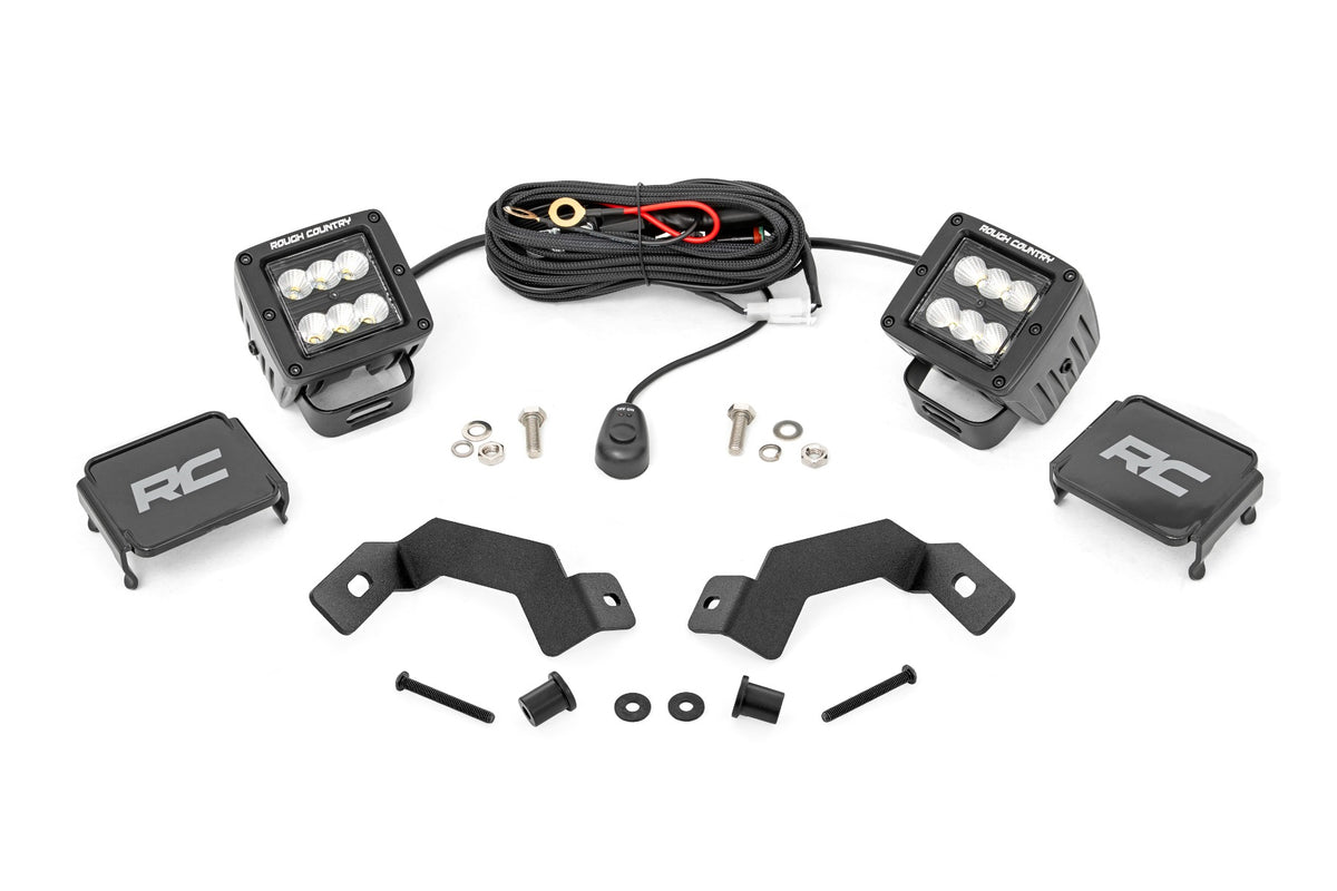 LED Light Kit | Ditch Mount | 2" Black Pair | Flood | Toyota Land Cruiser (24-26)