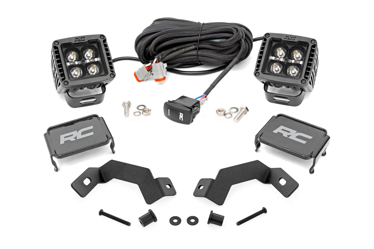 LED Light Kit | Ditch Mount | 2" Black Pair | Amber DRL | Toyota Land Cruiser (24-26)
