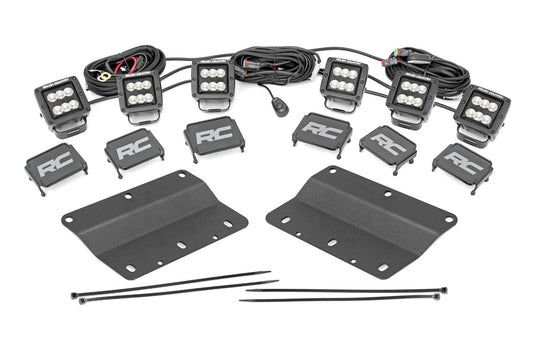LED Light Kit | Fog Mount | Triple 2" Black Pair | Flood | Ford Bronco (21-25)