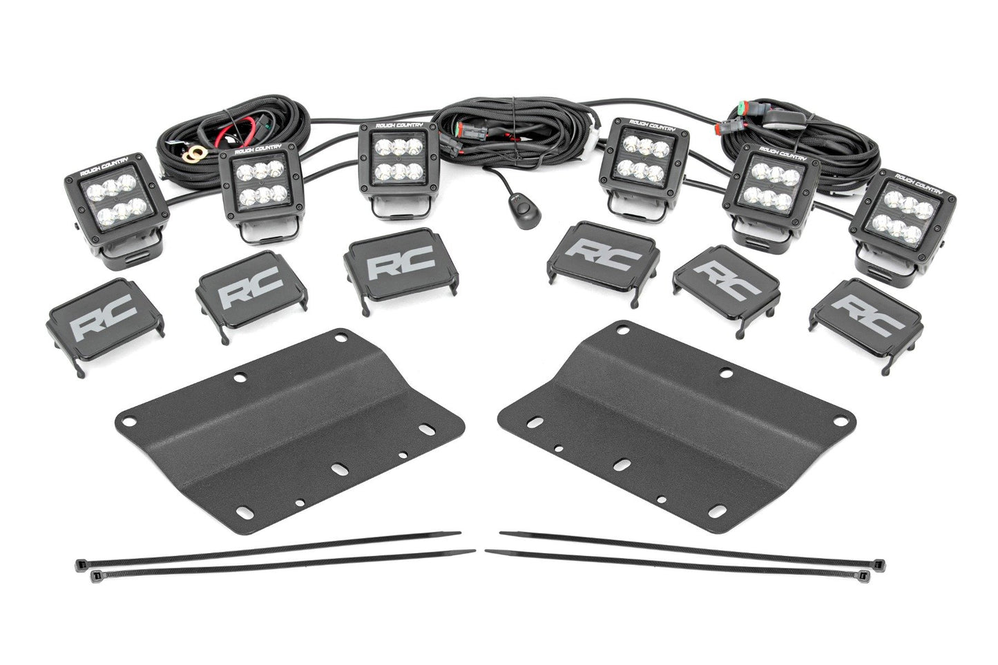 LED Light Kit | Fog Mount | Triple 2" Black Pair | Spot | Ford Bronco (21-25)
