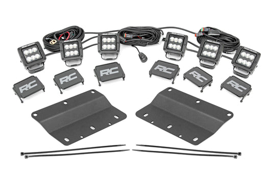 LED Light Kit | Fog Mount | Triple 2" Black Pair | Spot | Ford Bronco (21-25)