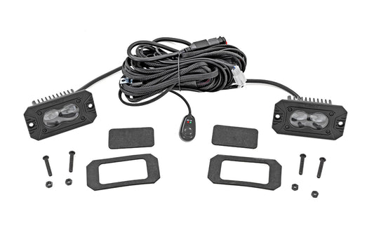 3x1.75 Inch Black Series LED Slim Aux | SAE Fog | Flush Mount | Pair
