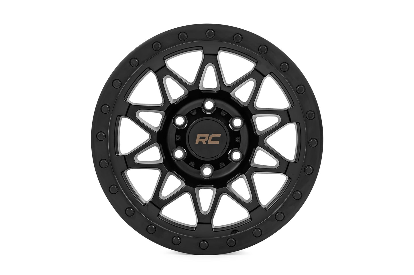 Rough Country 78 Series Wheel | Simulated Beadlock | Black | 17x8.5 | 6x135 | +0mm