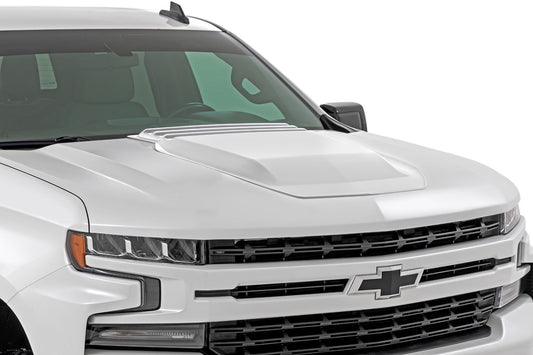 Hood Scoop | GAZ Summit White | Chevy Silverado 1500 2WD/4WD (2019-2025 & Classic)