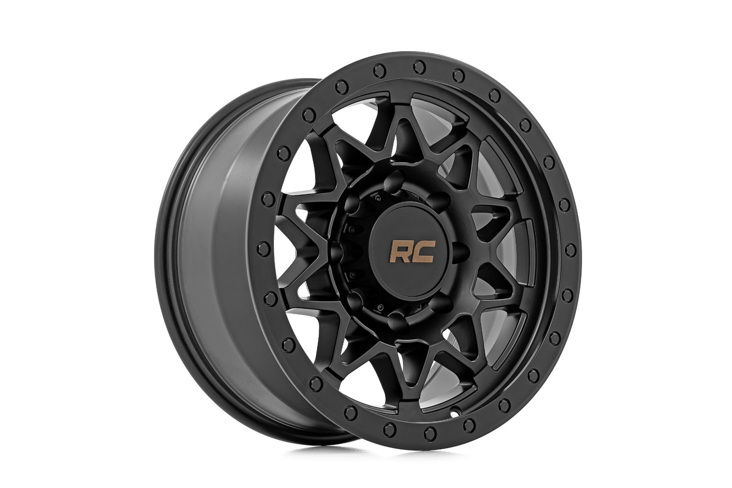 Rough Country 78 Series Wheel | Simulated Beadlock | Black | 18x9 | 8x180 | 0mm