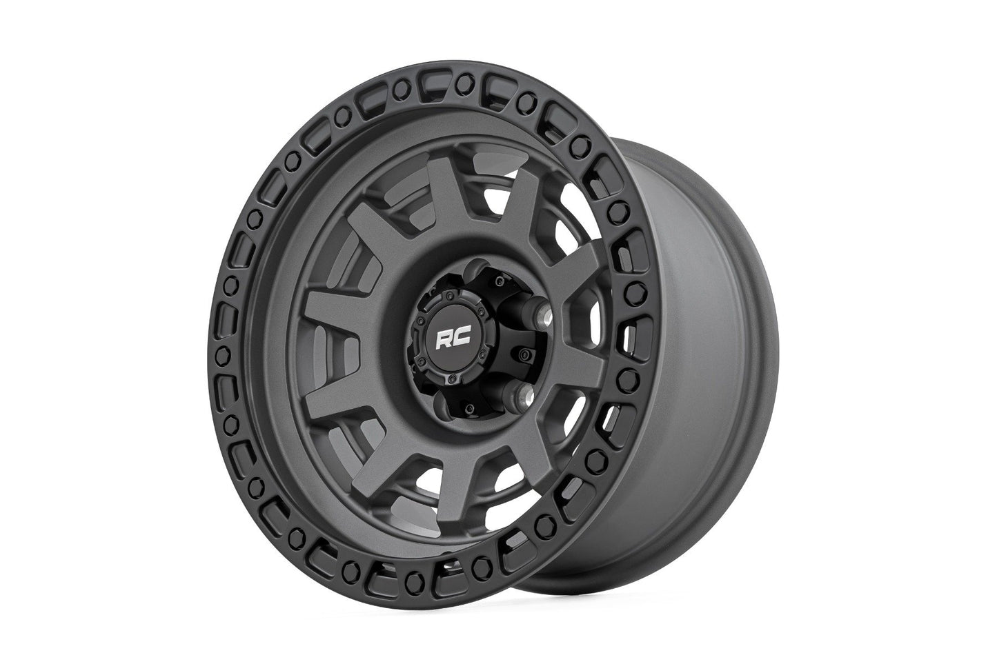 Rough Country 85 Series Wheel | One-Piece | Gunmetal Gray/Black | 15x8 | 5x4.5 | -19mm