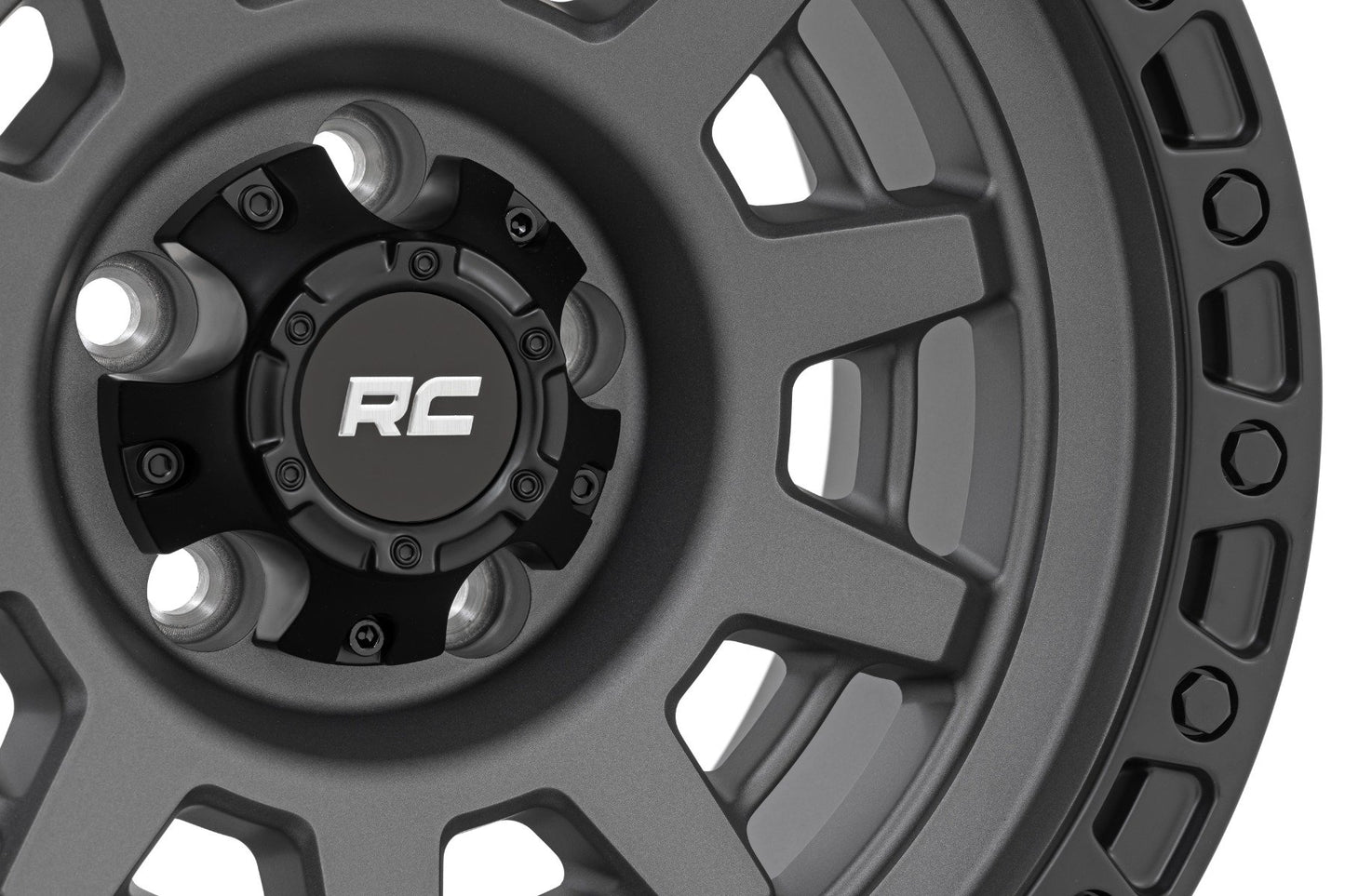 Rough Country 85 Series Wheel | One-Piece | Gunmetal Gray/Black | 15x8 | 5x4.5 | -19mm