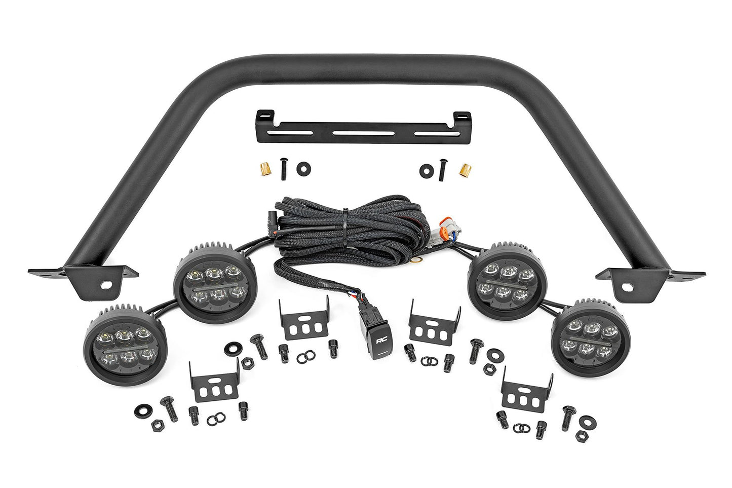 Safari Bar | 3.5" Round LED (Quad) | Black | Amber DRL | OE Modular Steel | Ford Bronco (21-25)