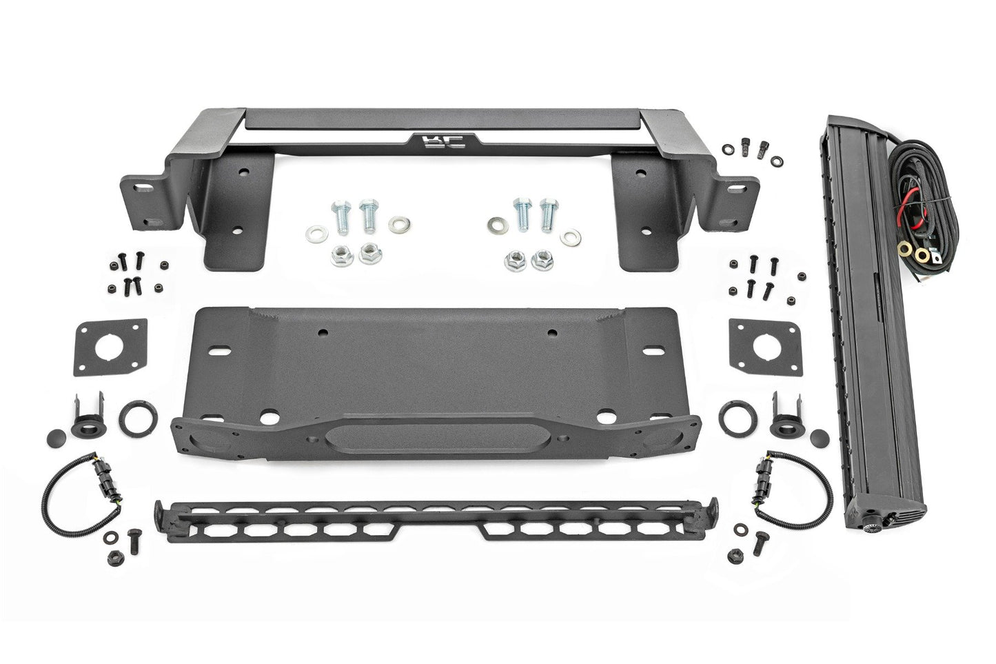 High Winch Mount | All Models | 20 Inch Black Single Row LED | Ford Bronco (21-25)