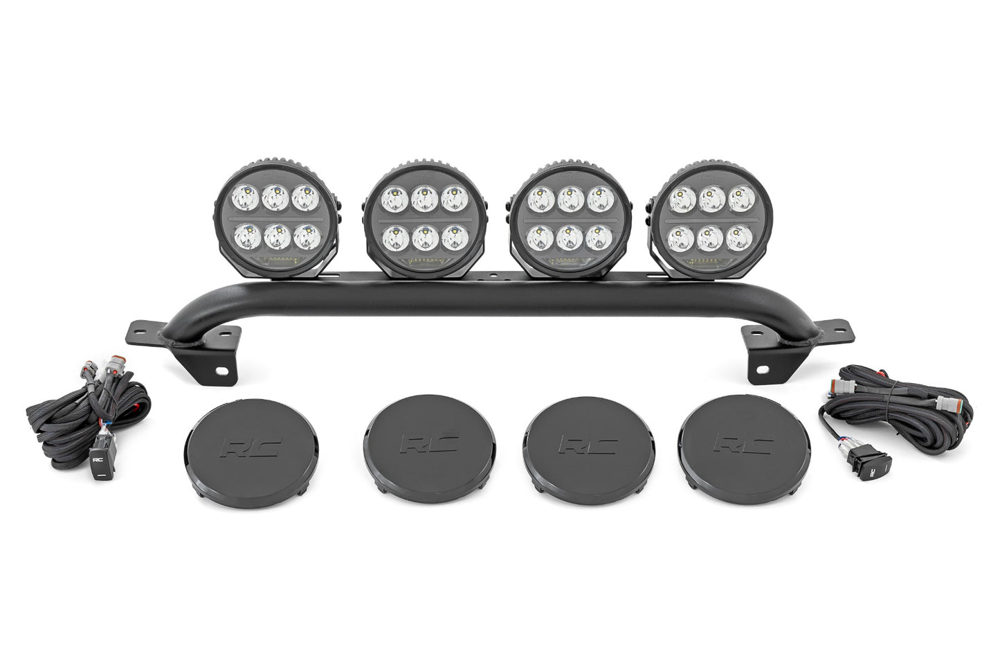 Light Bar Mount | 6.5 Inch Round LED (Quad) | OE Modular Steel | Ford Bronco (21-25)