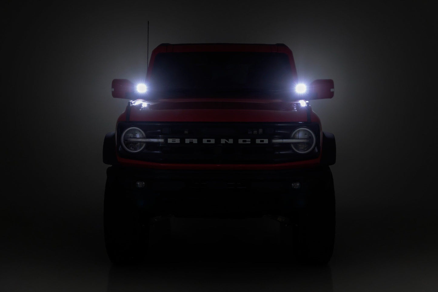 LED Light Kit | Ditch Mount | 3.5" Black Round Pair | Amber DRL | Ford Bronco (21-25)