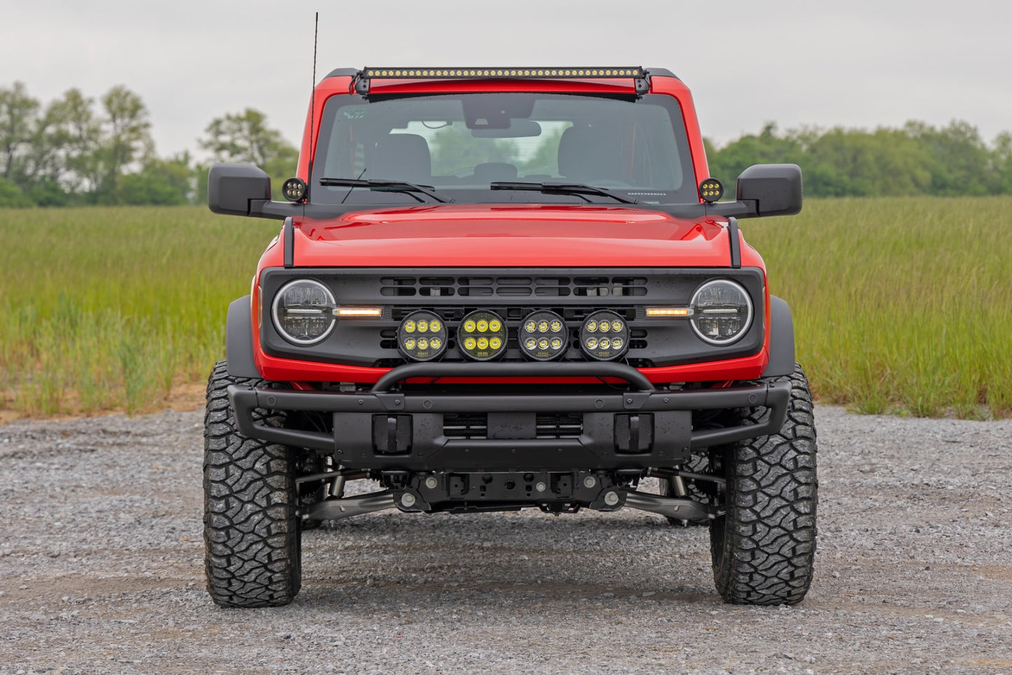 Light Bar Mount | 6.5 Inch Round LED (Quad) | OE Modular Steel | Ford Bronco (21-25)