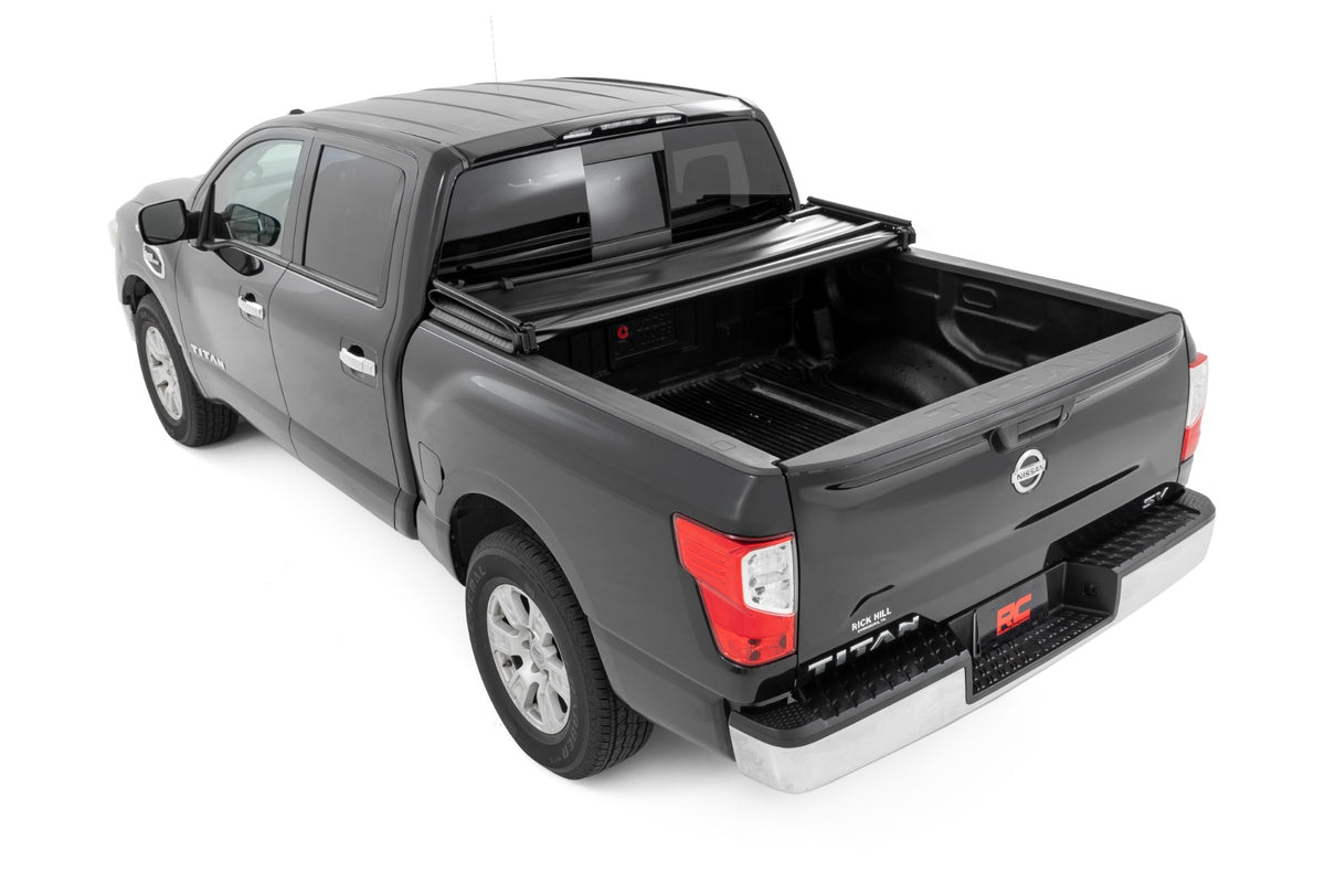 Soft Tri-Fold Bed Cover | 5'7" Bed | Nissan Titan 2WD/4WD (2017-2024)