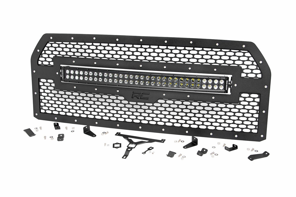 Mesh Grille | 30" Dual Row LED | Black | Amber DRL | Ford F-150 (15-17)