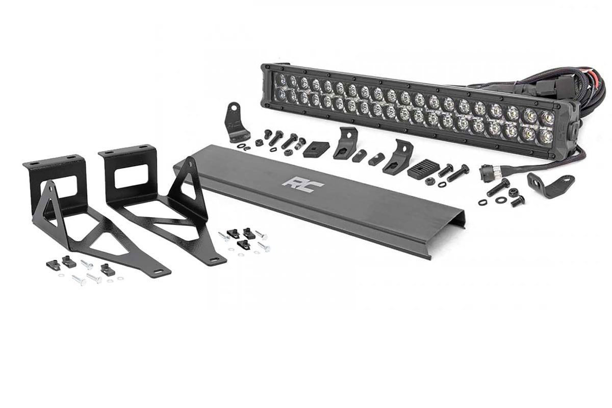LED Light Kit | Bumper Mount | 20" Black Dual Row | Amber DRL | Ford F-250/F-350 Super Duty (05-07)