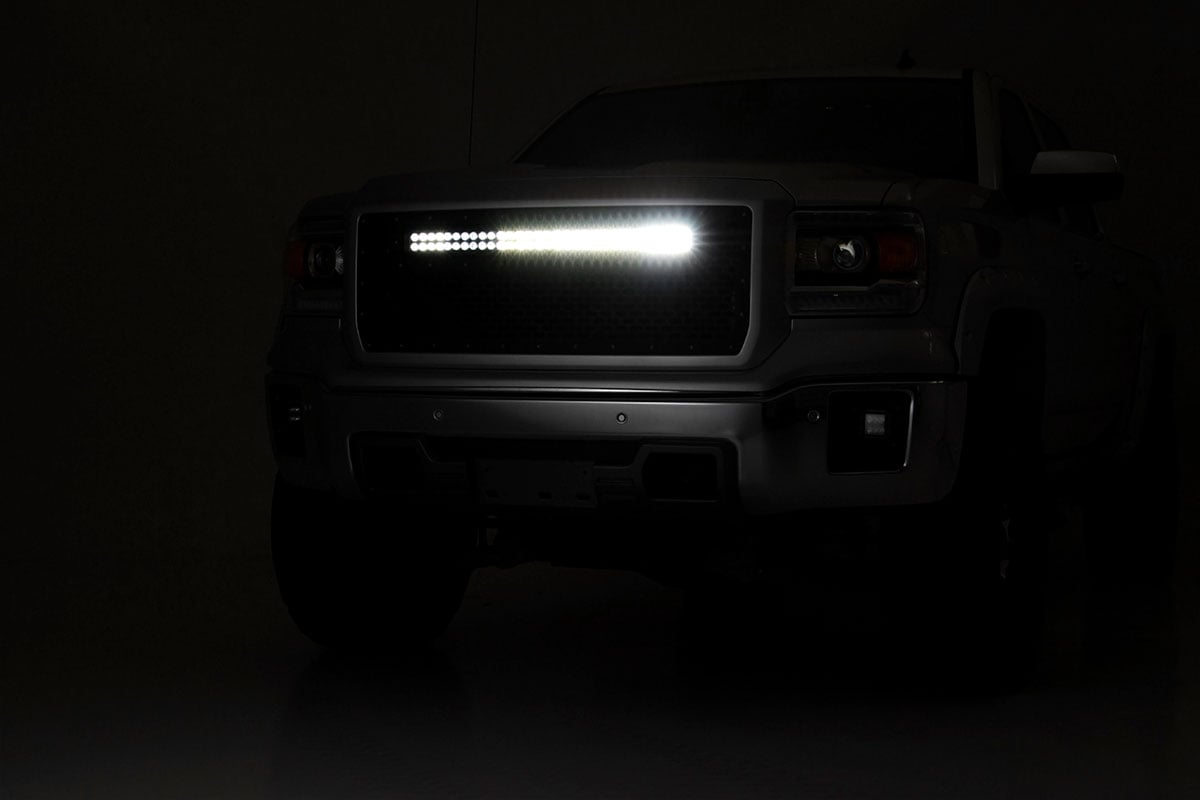 Mesh Grille | 30" Dual Row LED | Black | Amber DRL | GMC Sierra 1500 (14-15)