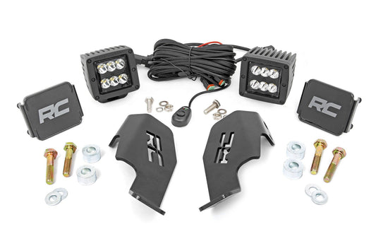LED Light Kit | Cage Mount | 2" Black Pair | Honda Talon 1000X-4