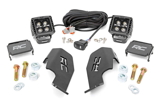 LED Light Kit | Cage Mount | 2" Black Pair | Amber DRL | Honda Talon 1000R