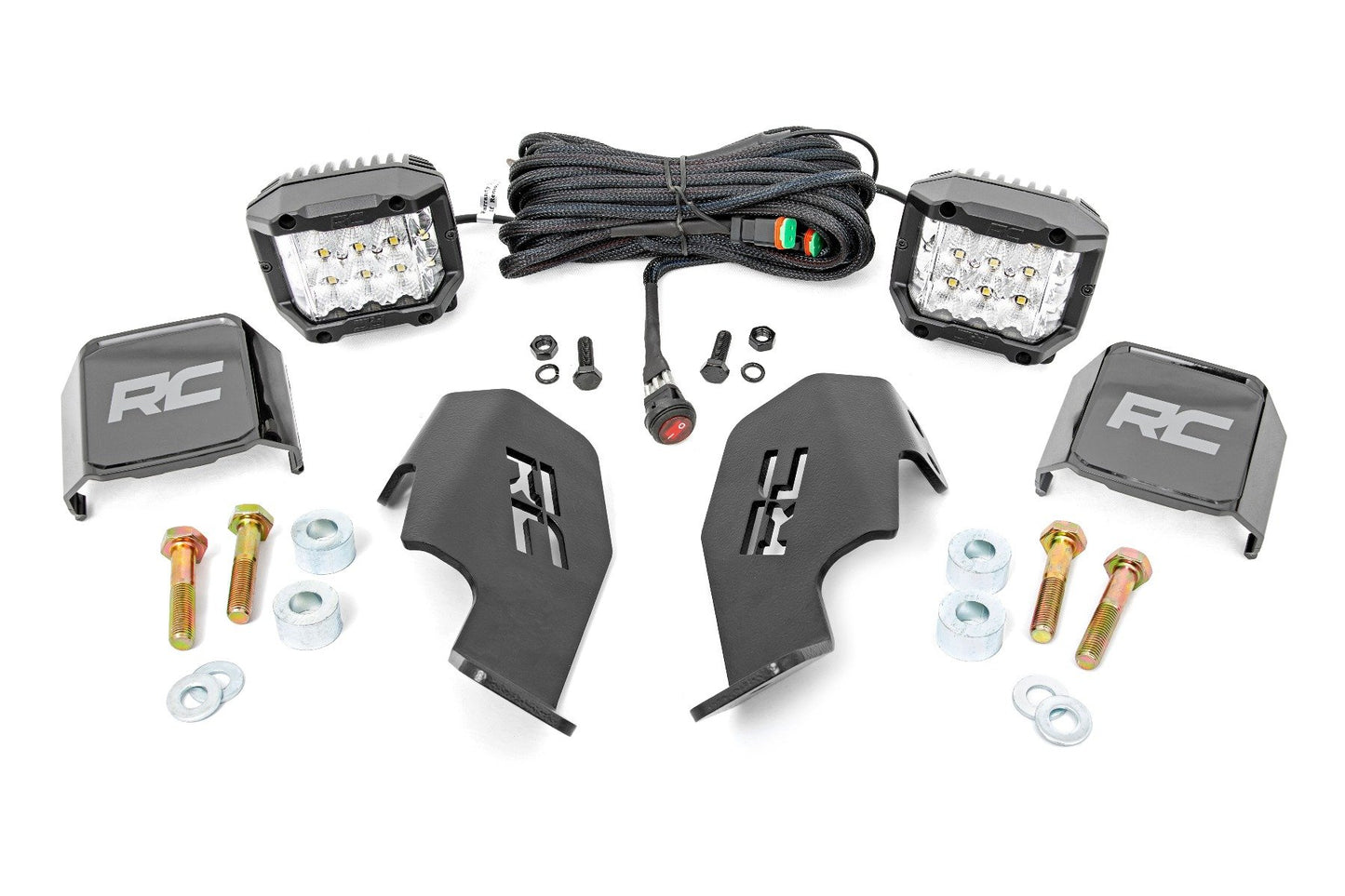 LED Light Kit | Cage Mount | 2" Chrome Pair | Wide Angle | Honda Talon 1000R