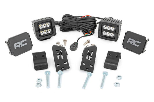 LED Light Kit | "A" Pillar Mount | 2" Black Pair | Spot | Polaris RZR PRO XP