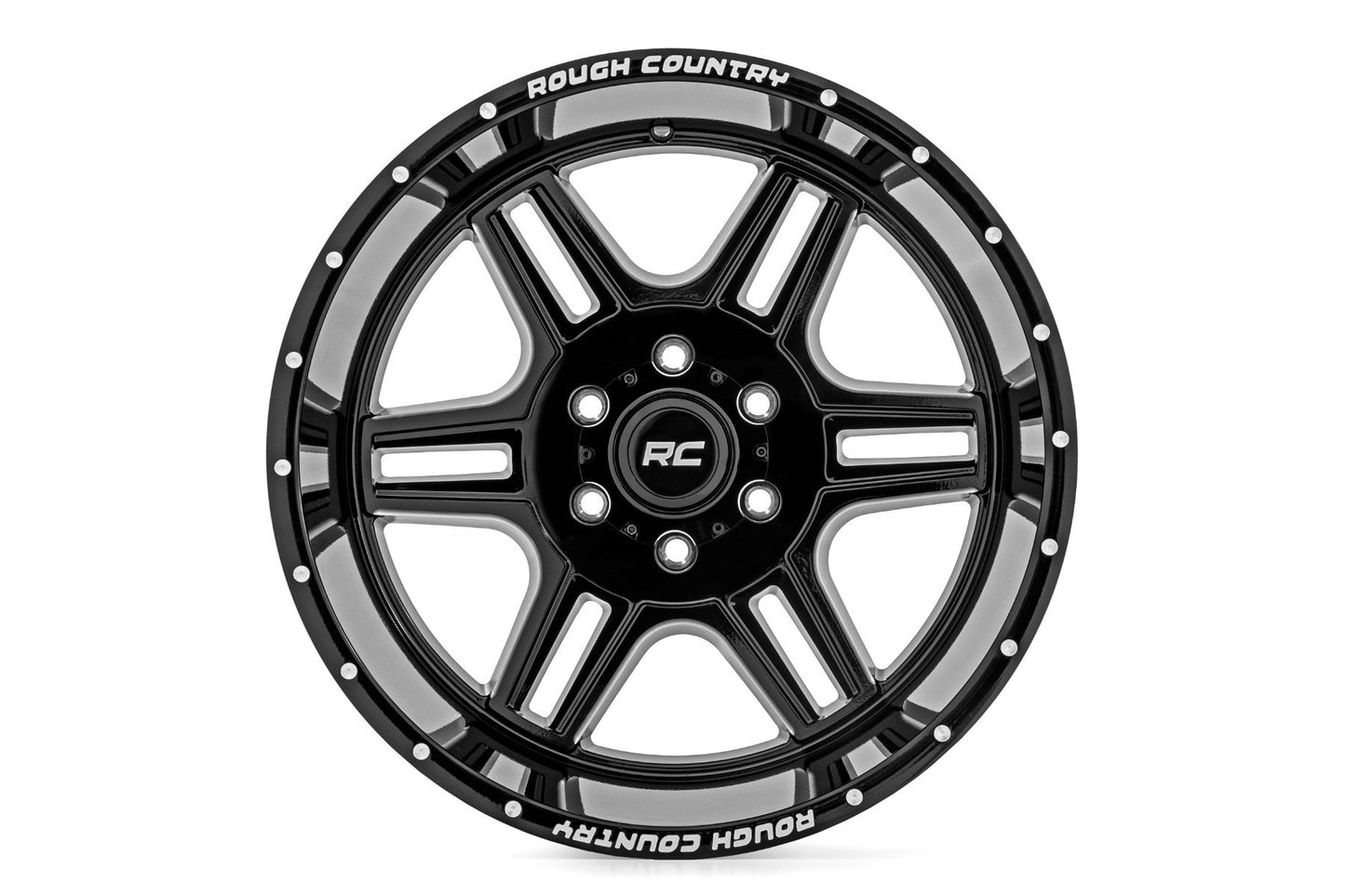 Rough Country 92 Series Wheel | Machined One-Piece | Gloss Black | 20x9 | 5x5.5 | +0mm