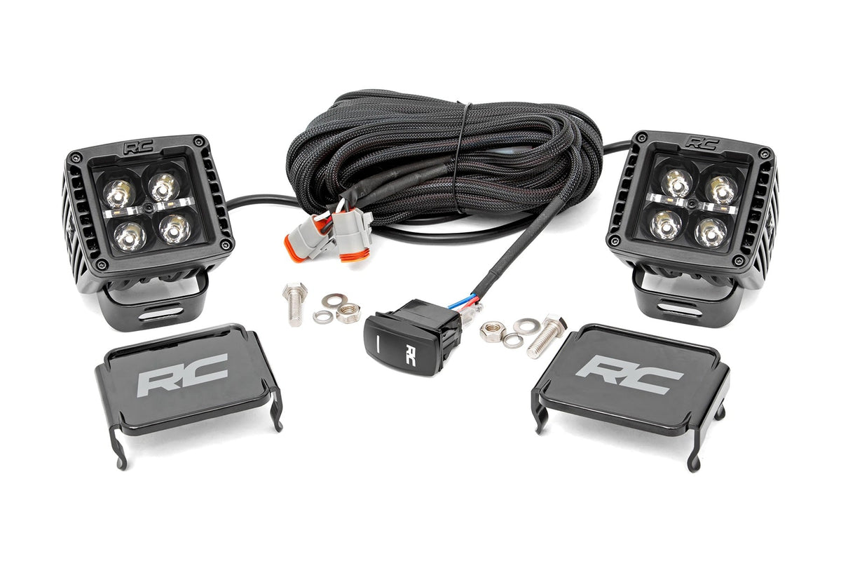 2 Inch Black Series LED Light Pods | Spot | Square |  Amber DRL