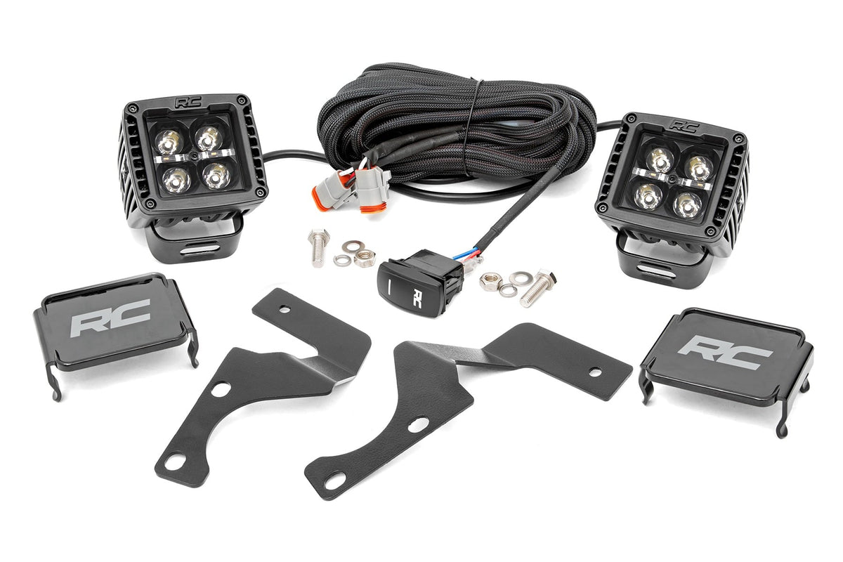 LED Light Kit | Ditch Mount | 2" Black Pair | White DRL | Toyota 4Runner (10-24)